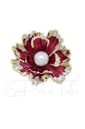 Incili Çiçek Kolye Ucu Ve Broş
