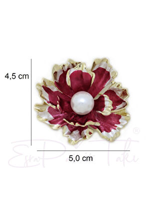 Incili Çiçek Kolye Ucu Ve Broş