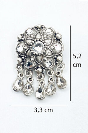 Taşlı Sallantılı Otantik Broş