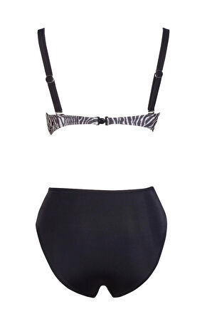 Endeep Beria Kadın Zebra Desenli Toparlayıcı Bikini Takımı