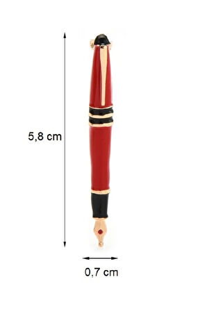 Kırmızı Dolma Kalem Broş