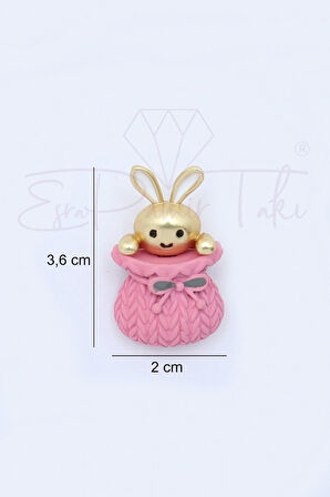 Pembe Tavşancık Broş