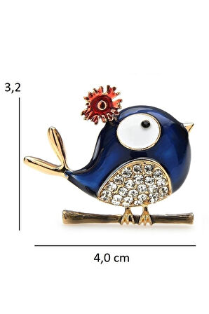 Lacivert Şirin Kuş Broş Ve Kolye Ucu