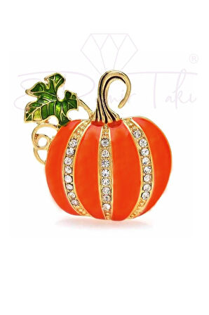 Zirkon Taş Bal Kabağı Broş