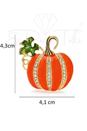 Zirkon Taş Bal Kabağı Broş