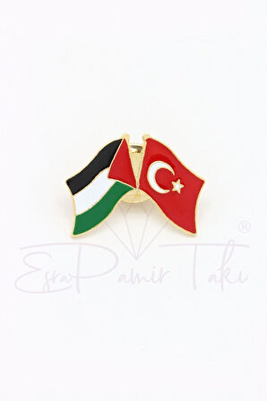Türkiye - Filistin Bayrak Rozet