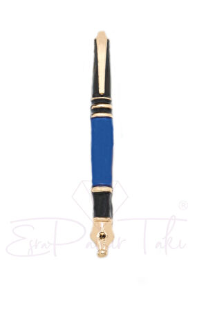 Lacivert Siyah Dolma Kalem Broş