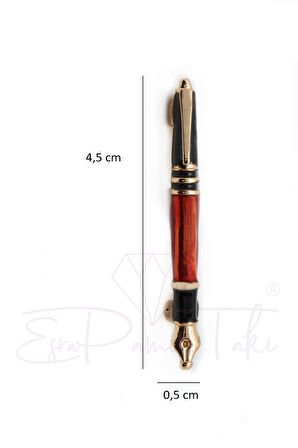 Kırmızı Siyah Dolma Kalem Broş