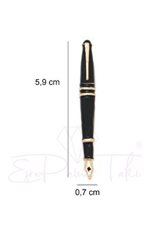 Siyah Dolma Kalem Broş