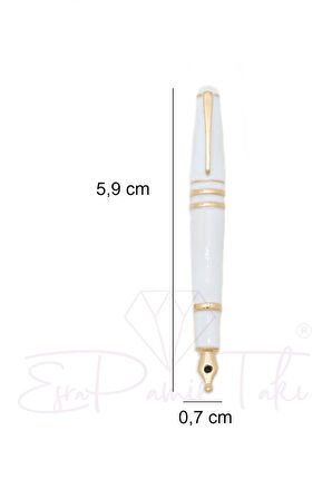 Beyaz Dolma Kalem Broş