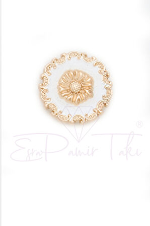 Vintage Düğme Süsü Broş