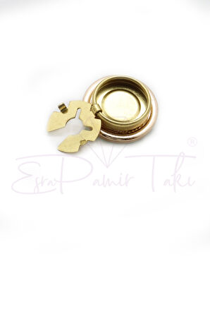 Zirkon Taşlı Turkuaz Arı Motifli Düğme Süsü Broş