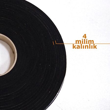 Kapı Pencere Bandı Yapışkan Sünger 4 MİLİM KALINLIK 20 MİLİM GENİŞLİK 10 METRE UZUNLUK / EPDM-4*20