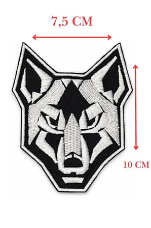 Premium Kumaş Süs Stil Aksesuar Farklı Tarz Single Sword Nakış Patch - Kurt Peç