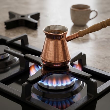 Özel Seri Çay Keyfi Mutfak Eşyası Kahve Demleme Artı Model Emaye Cezvelik Ocak Küçültücü