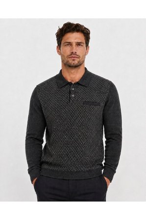 ERKEK POLO YAKA TRİKO KAZAK BEL LASTİKLİ ÇELİK ÖRGÜ KLASİK KALIP