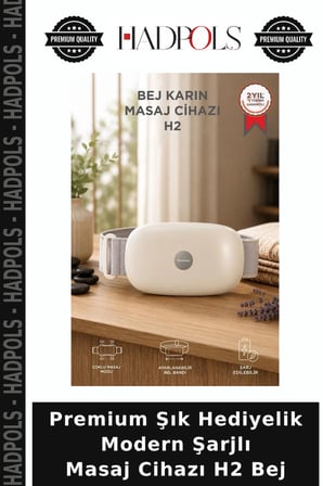 Premium Şık Hediyelik Modern Şarjlı Masaj Cihazı H2 Bej