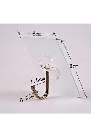 Çok Amaçlı Şeffaf Kendinden Güçlü Yapışkanlı Askı 5 Adet