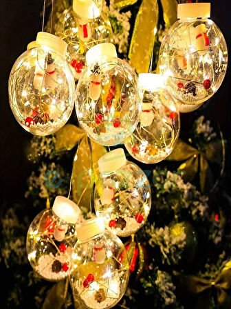 3 Mt Kardan Adam Figürlü Yılbaşı Organizasyon Konsept Süsleme 10 Top Perde Led 8 Mod Led 220v Fişli