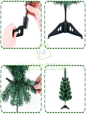 Lüks 60 Cm 50 Dal Christmas Noel Yılbaşı Süsleme Köknar Çam Ağacı Demonte Pvc Ayaklı