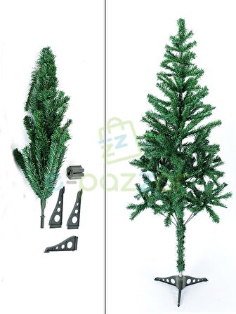 Lüks 60 Cm 50 Dal Christmas Noel Yılbaşı Süsleme Köknar Çam Ağacı Demonte Pvc Ayaklı