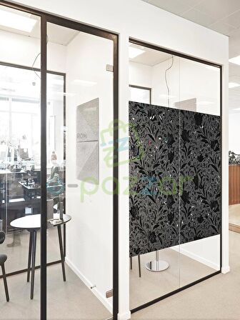 3 Mt X 60 Cm Blackout Uv Koruyucu Dekoratif 3d Lale Desenli Cam Banyo Pencere Folyosu Statik Sticker