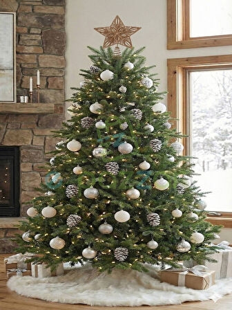 25 Cm Lüx Bakır Simli  Yılbaşı Ağacı Tepe Yıldızı Organizasyon Christmas Konsept Parti Dekor Süsleme