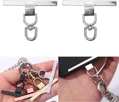 Microcase 360 Döner Başlıklı Telefon İp Askılıklar İçin Paslanmaz Çelik Tutacak Bağlantı Parçası - GOLD AL5142 2 ADET