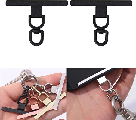 Microcase 360 Döner Başlıklı Telefon İp Askılıklar İçin Paslanmaz Çelik Tutacak Bağlantı Parçası - GOLD AL5142 2 ADET