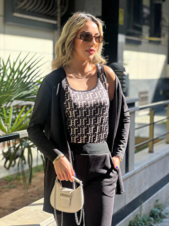 EQURİ Kadın Uzun Kollukrep üçlü Takım