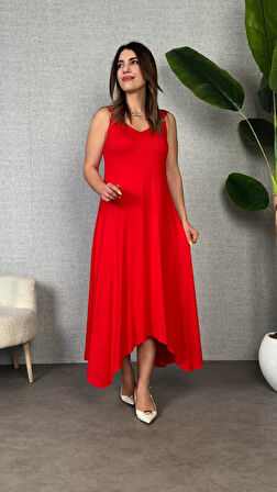 EQURİ Kadın Omuz Askılı Toka Detay Maxi Boy Elbise