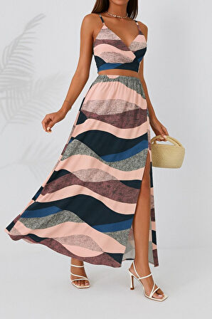 EQURİ Kadın Kolsuz Askılı Crop Ikili Süprem Takım