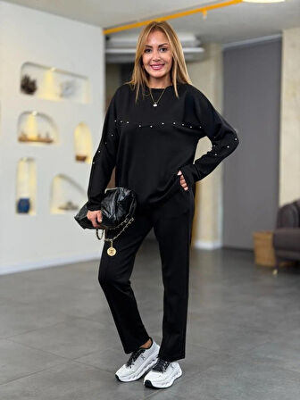 EQURİ Kadın Inci Detay Modal Kumaş Ikili Takım