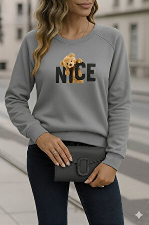 EQURİ Kadın Uzun Kollu Bisiklet Yaka Viskon Iki Iplik Bluz