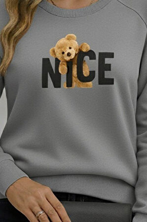 EQURİ Kadın Uzun Kollu Bisiklet Yaka Viskon Iki Iplik Bluz