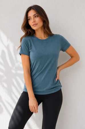 EQURİ Basic Tişört Bisiklet Yaka Kısa Kol Günlük Yazlık Slim Fit T-Shirt - Füme