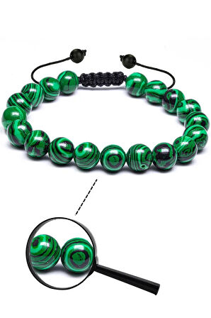 Sertifikalı Doğal Malahit Malakit Taşı Doğal Taş Bileklik