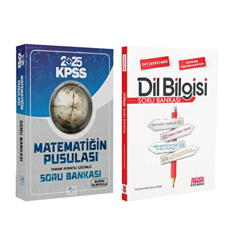 CBA Akademi KPSS Matematiğin Pusulası ve AKM Dil Bilgisi Soru Bankası Seti 2 Kitap