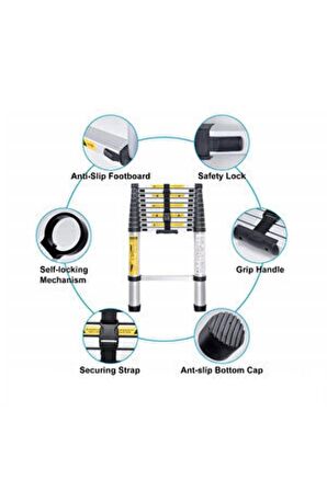 10 Basamaklı 2,9 Teleskopik Merdiven