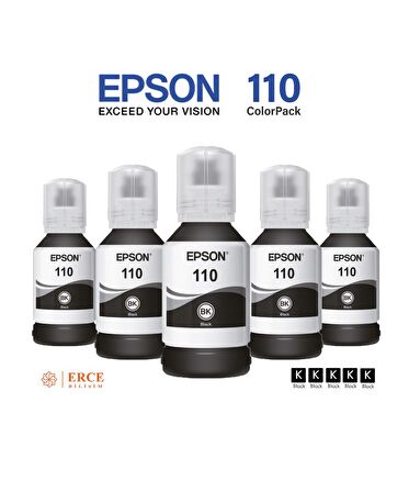Epson 110 C13T03P14A Beşli Siyah Mürekkep Set