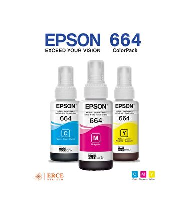 Epson 664 EcoTank L3060 C-M-Y Kartuş Dolum Seti