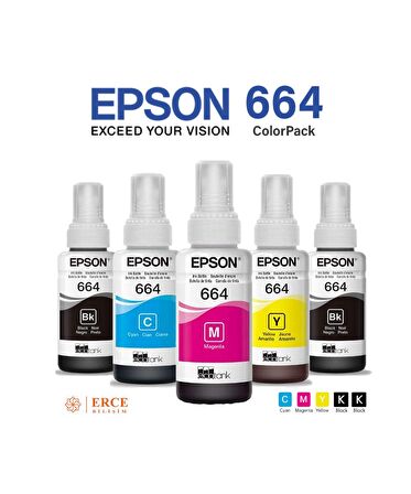 Epson 664 C13T66424A Multipack 4+1 Multipack Takım