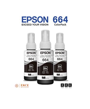 Epson 664 C13T66414A EcoTank L486 Siyah Mürekkep Seti