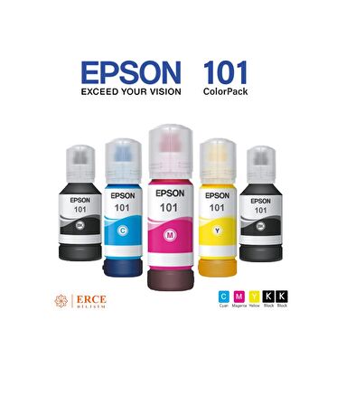 Epson 101 EcoTank L6170 Uyumlu Dolum Seti +1 Siyah Mürekkep