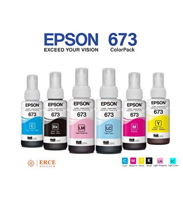 Epson 673 L1800 Uyumlu Orijinal Mürekkep Seti