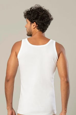 Erdem Erkek Beyaz Ribana Atlet-3'lü Paket- 1110