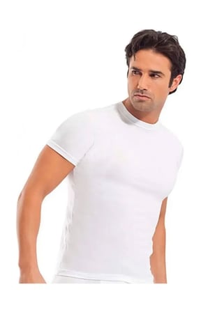 Erdem Erkek Beyaz Likralı Kısa Kollu Atlet-3'lü Paket- 1122