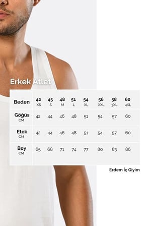 Erdem Erem Erkek Beyaz Ribana Kolsuz Kapalı Yaka Atlet- 1195
