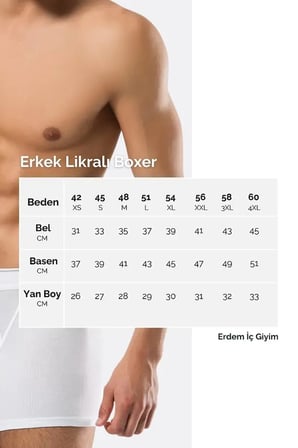 Erdem Erkek Beyaz Pamuk Klasik Boxer Kutulu- 1445
