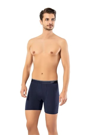 Erdem Erkek Lacivert Likralı Uzun Paça Boxer Kutulu- 1470